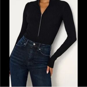 Good American Stretchy Zipper Body Suit *